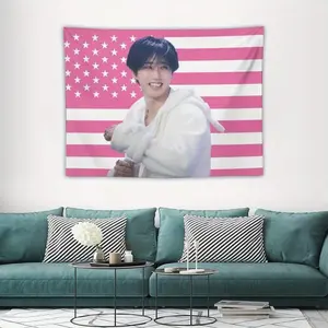 Music Poster Tapestry HAN Flag for Living Room Bedroom Wall Hanging for Friends Pink Gift Decor Decoration Size Cotton