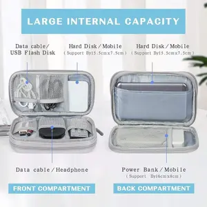 Travel Cable Organizer Pouch, Waterproof Double Layer Storage Bag, Portable Carry Case for Chargers, Phones, Earphones, Travel Essentials, Travel Organization Pouch