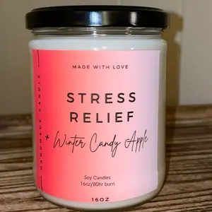 Stress Relief And Winter Candy Apple 16oz soy candle