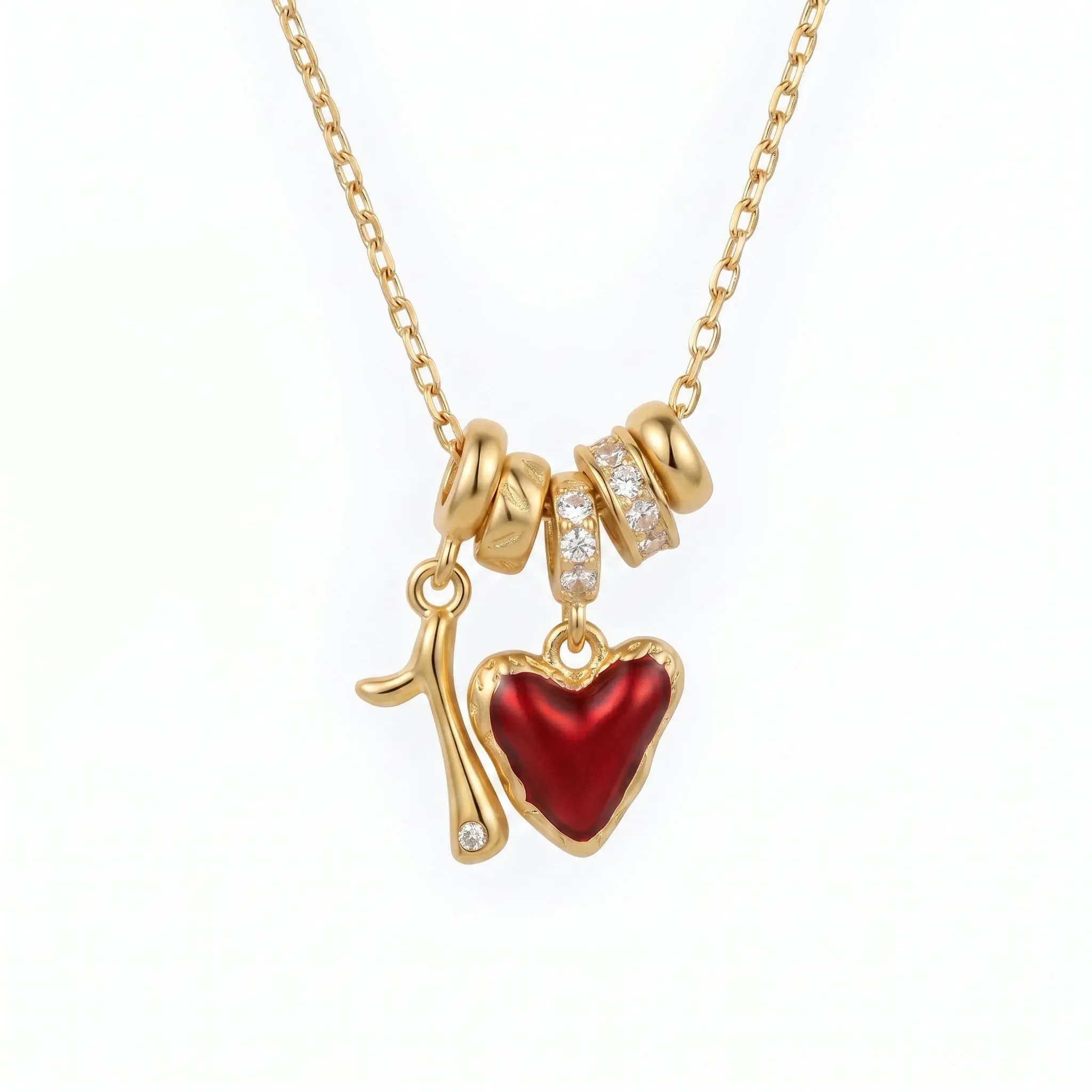 Birth Month Charm Necklace with Simulated Birthstone