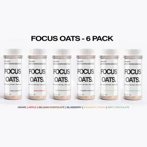 6Pack Presta Wellness Focus Instant Oats - Caffeine - L theanine - Energy
