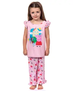 Peppa Pig Pajamas Toddler Girls' I'm Peppa Pig Snort Two-Piece Sleep Lounge Set Ruffle Sleeve Top Pajama Pant