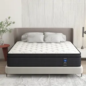 【Mrh】10,12,14Inch Twin, Full, Queen, King Mattress Memory Foam And Spring, Hybrid Mattress Medium Firm,Cooling Night Sleep, For School Dormitory Home Room Hotel ,Boxed Halloween Christmas Gift, Modern twin size mattress