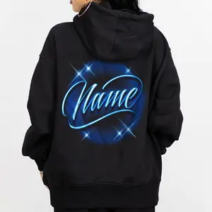 90's Airbrushed Style Name , Chicano Style, Chicano Clothing, Lowrider, Homies, Gangster, Mexican Clothing Hoodie Oversized Fabric