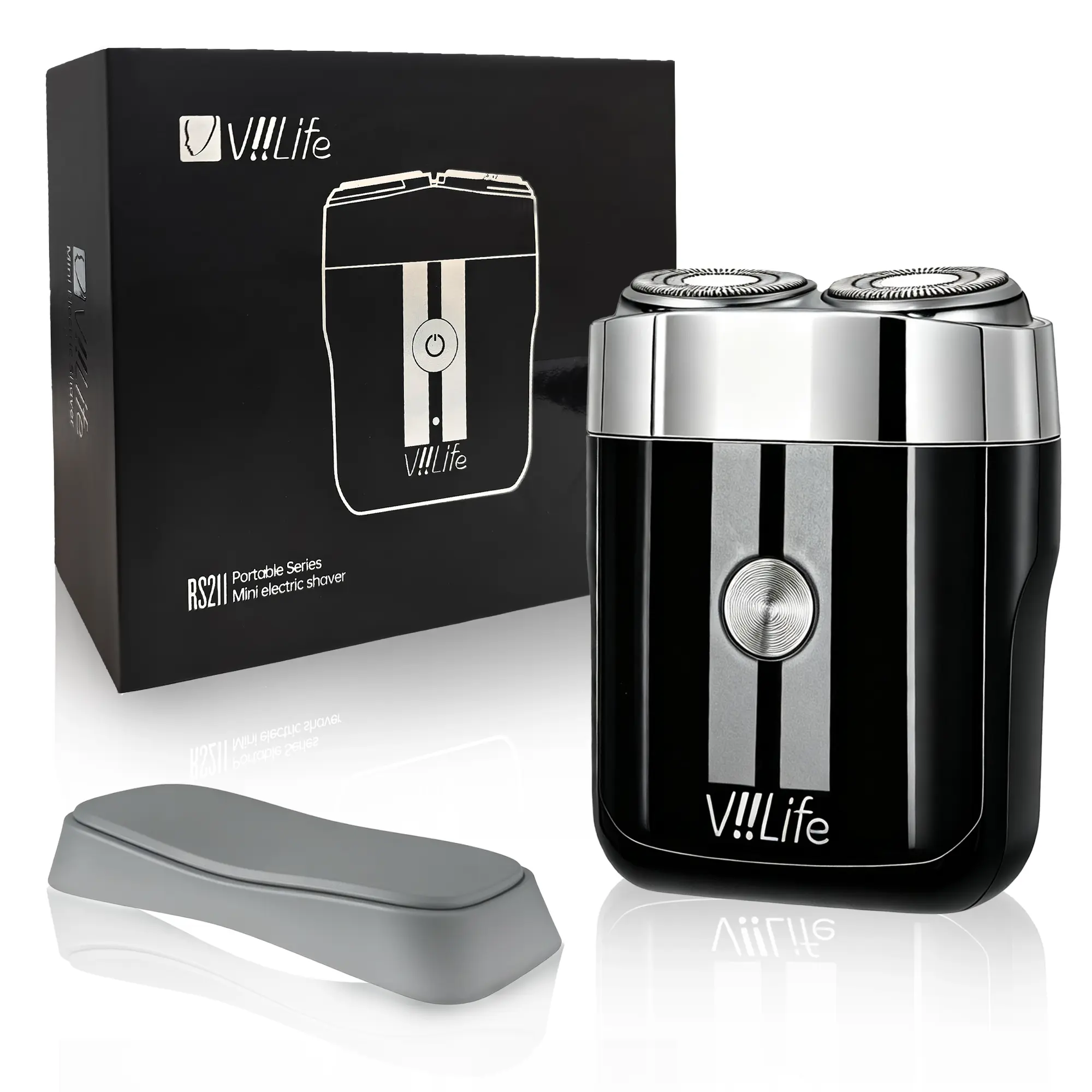 Viilife Men's Foil Electric Shaver with Floating Head, Rechargeable Battery, IPX7 Waterproof Wet-Dry Stainless Steel Smoothing Hair Removal Tool, Mini Compact Portable Self-Care Gift for Boyfriend, Father's Day