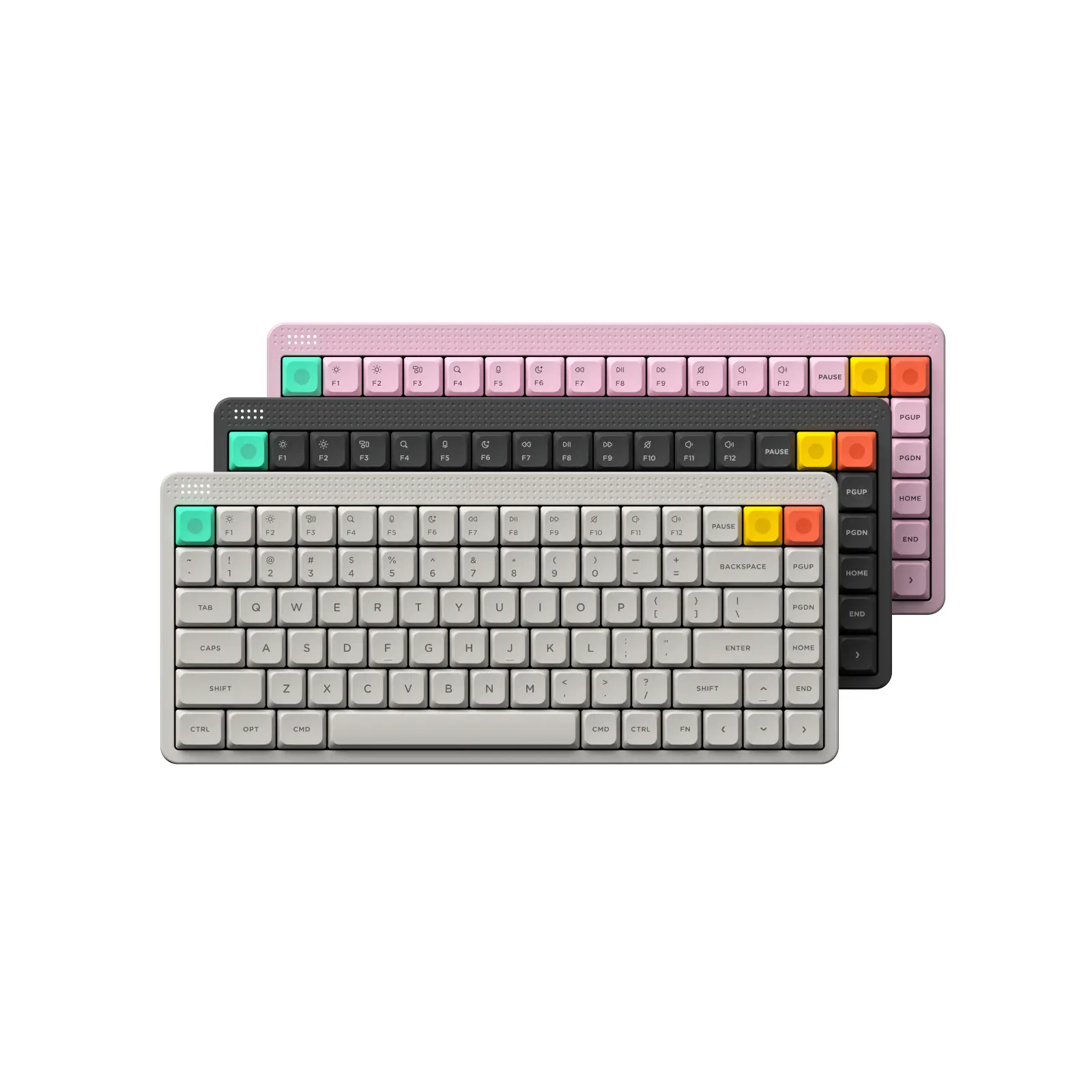 NuPhy Node75 Tri-Mode Wireless Mechanical Low Profile Gaming PC Keyboard - 84-Key 75%, Nano Switch, PBT Keycaps, 1000hz Polling, 3000mAh, Dot-Matrix LEDs, Multi-Device Sync, Touch Gesture Support, RGB Backlit Keys, Bluetooth/2.4GHz/USB-C, for Mac/Windows