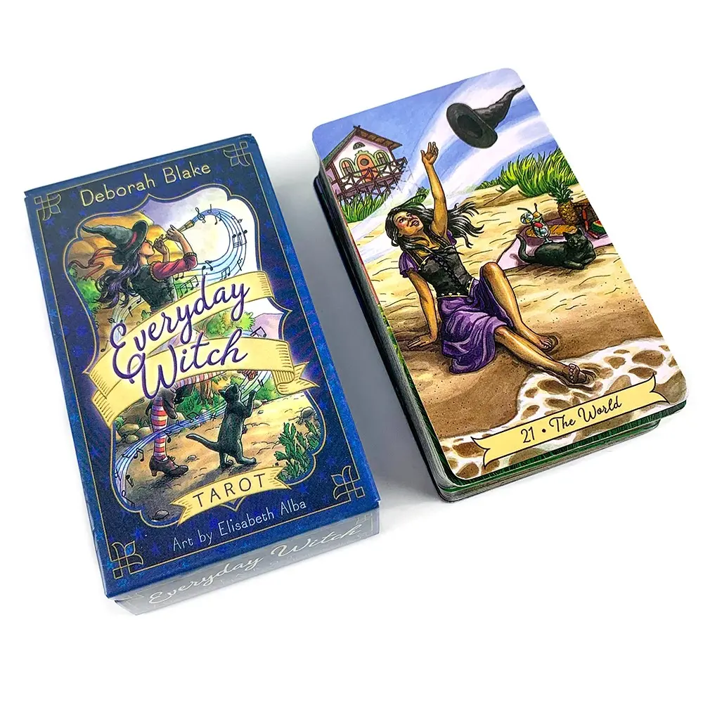 78 Everyday Witch Tarot Cards, Easter Valentine Halloween Christmas Gift, Ideal for Party Games and Vision Board, Fun Table Card Game