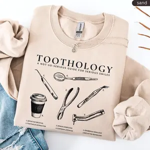 Toothology Funny Dental T-Shirt OR Sweatshirt,Dental Hygienist T-Shirt , Dental Assistant Tee, Dentist, RDA Gift Cotton