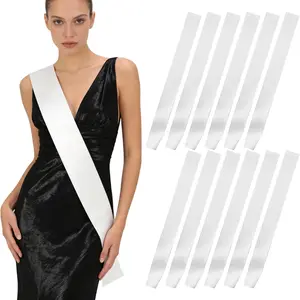 12pcs Sashes Blank Satin Sashes for Pageants, Sublimation Blanks, Senior Sash, Birthday Sash for Women, Homecoming Decoration