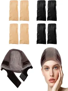 Lace Wig Grip Cap for Glueless Wig, 4x5 Transparent Lace Reusable Wig Caps, Adjustable Non-Slip Wig Cap for Women, Wig Grip Band