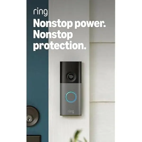 Ring Wired Doorbell 2K (newest model), Retinal 2K with wide-angle video, up to 6x Enhanced Zoom, and Two-Way Talk, Speckled Gray