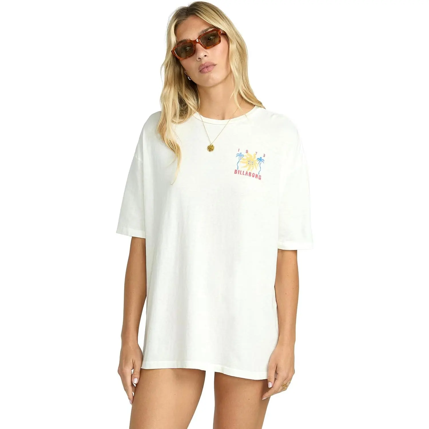 Billabong Women's Super Soft Cotton Knit Short-Sleeve T-Shirt - Gym, Streetwear Essential, Army-Navy Inspired Casual Top