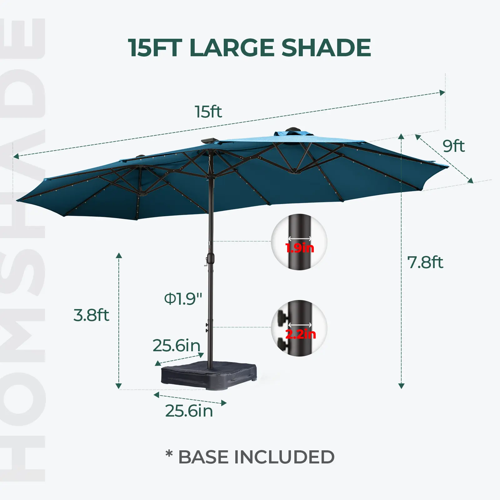 15ft-Sky Blue-With Base