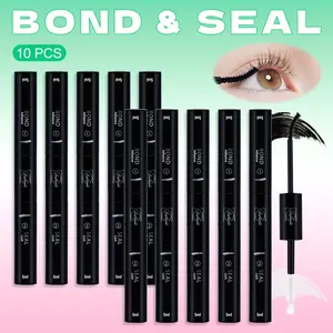 Lashsun 10pcs/5pcs/3pcs/2pcs/1pcs Eyelash Bond And Seal Waterproof Eyelash Extension Eyelash Cluster Glue, 2-In-1 Eyelash Cluster Eyelash Glue DIY Eyelash Extension At Home (Bonding And Sealing, 10ML) Makeup