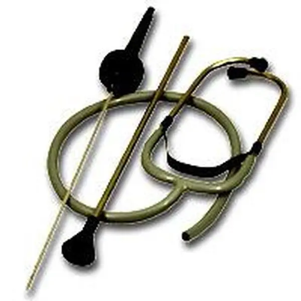 Lisle Dual Purpose Automotive Stethoscope Kit - 10 oz Black Diaphragm Chamber Tool with Screw-In Metal Probe, Dual Sound, Vinyl, Engine, Bearing Inspection, Time-Saving Leak Detection & Repair