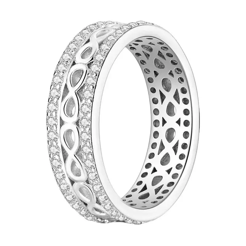 925 Silver-plated Infinity Ring for Women | Cubic Zirconia Stackable Band | Everyday Quiet Luxury Jewelry