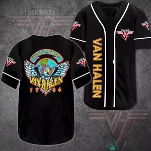 New Classic Rock Van Halen Baseball Jersey T-shirts Summer 3D Print Unisex Streetwear