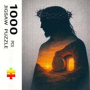 1000 Piece Jesus Backdrop Jigsaw Puzzle, Large Adult Family Interactive Toy, DIY Home Decor Brain Challenge, Holiday Scene, Perfect Gift