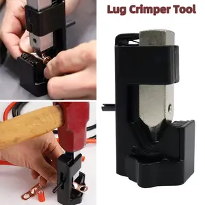 Lug Crimper Tool Hammer Battery Lug Crimping Tool for 8, 6, 4, 2, 1/0, 2/0 American Wire Gauge (AWG) Wire and Cable