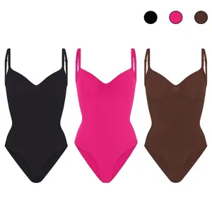 Women’s Shapewear Bodysuit – Adjustable Tummy Compression Corset with Straps, Sexy Sleeveless Athletic Style, Comfortable Fit for Waist and Hips, Breathable Nylon Sportswear Womenswear in Black