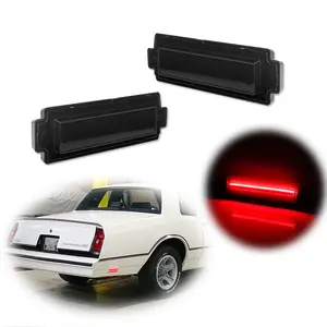 2pcs For 1981 1982 1983 1984 1985 1986 1987 1988 Chevy Monte Carlo SS Smoked Red LED Rear Bumper Side Marker lamps Lights,Replace OEM 5972205