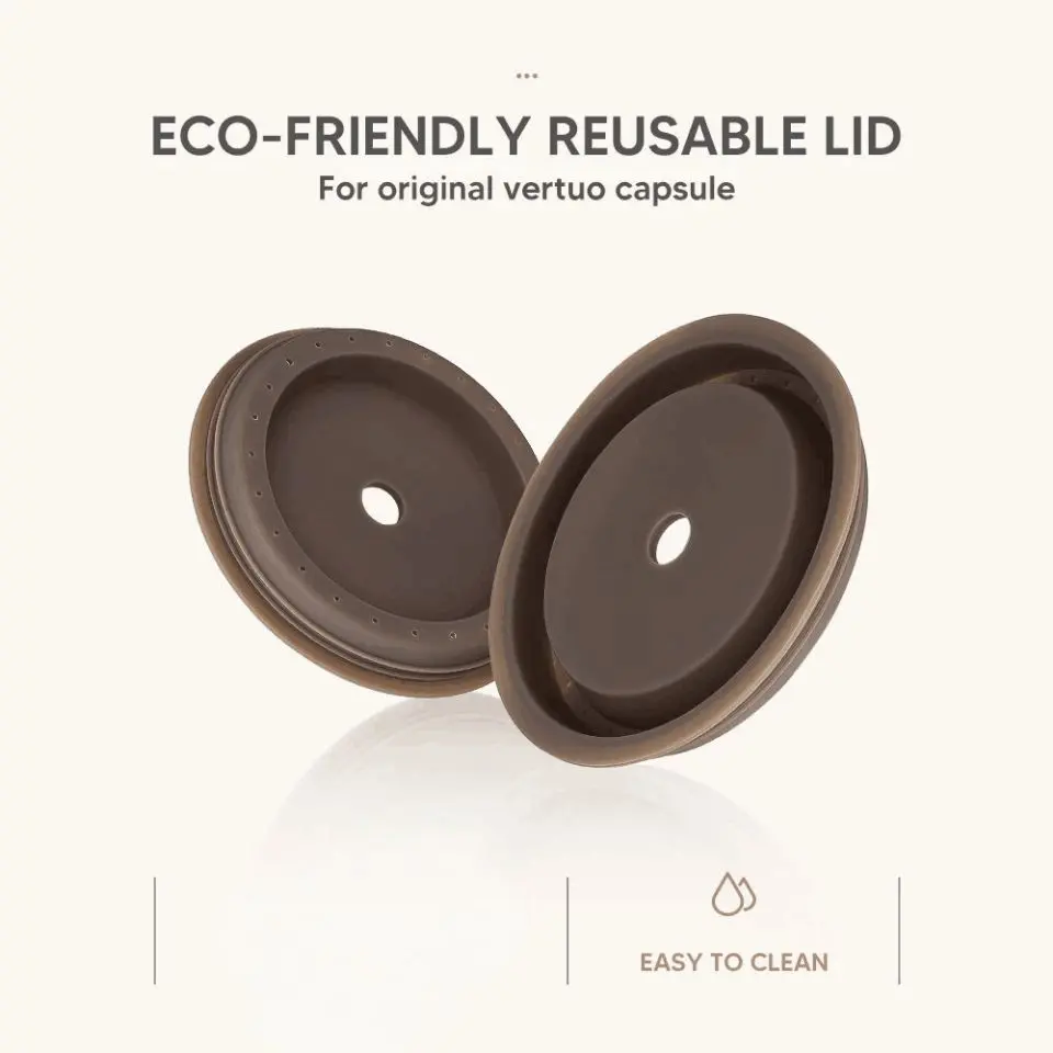 2x Reusable Vertuo Silicone Cap Lids Seal Cover For Nespresso VertuoLine Capsule