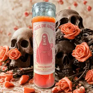 Santa Muerte Miel de Amor Honey of Love Ritual Candle for Love and Affection