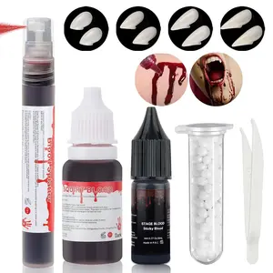 Fake Blood Spray,Blood Splatter,Halloween Faux Blood Makeup,Washable Fake Blood for Clothes,Zombie Vampire Monster Scary Clown Costume SFX Cosplay,0.35oz(10ml) springtok