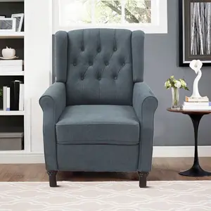 Modern Classic Linen Fabric Upholstered Wingback Leisure Recliner