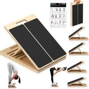 Portable Wooden Slant Board for Calf Stretching Squats Calf Stretcher Pilates Physical Therapy Equipment Adjustable Incline Board for Knees Ankle Heel Feet Leg