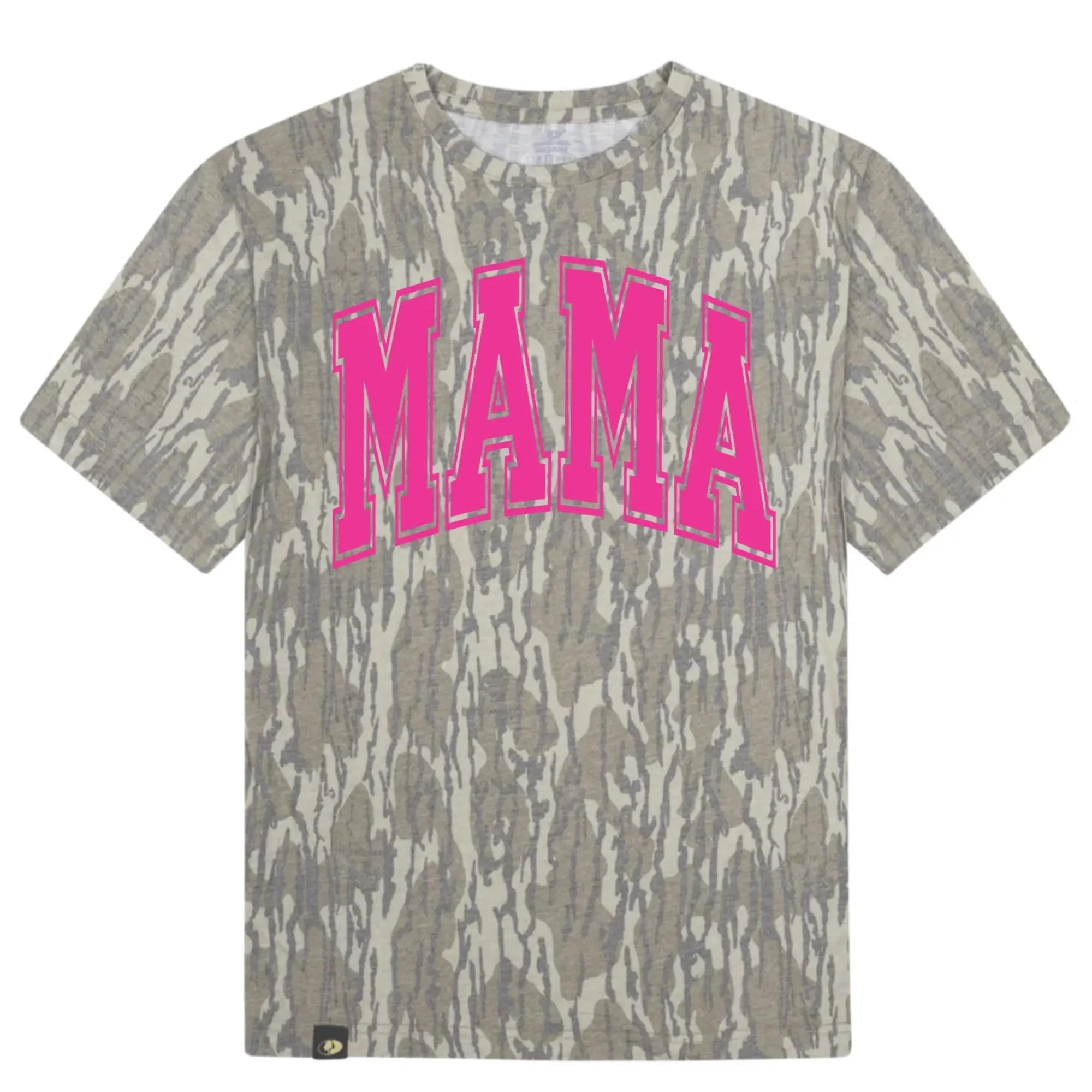 Pinky MAMA Vintage Mossy Oak Bottomland Camo T-Shirt, Woodland Camouflage Hunting Shirt, Unisex utdoor Apparel, Fishing Camping Casual Top