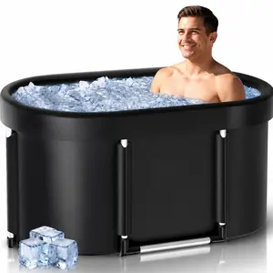 【FathersDayGift】XL Ice Bath Tub for Athletes & Adults - 129 Gallons Ice Tub, Cold Plunge Tub with Cover for Indoor Outdoor, Ice Plunge Tub for Recovery & Cold Water Therapy - Black,dealsforyou,dealsforyoudays