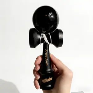 Premium Black Kendama: Obsidian Black Collection   Fitness Ball | Reaction Training Ball   Hand-Carved Beechwood Control Sphere   Professional Dynamic Balance Training System   Luxury Sports Art Collectible