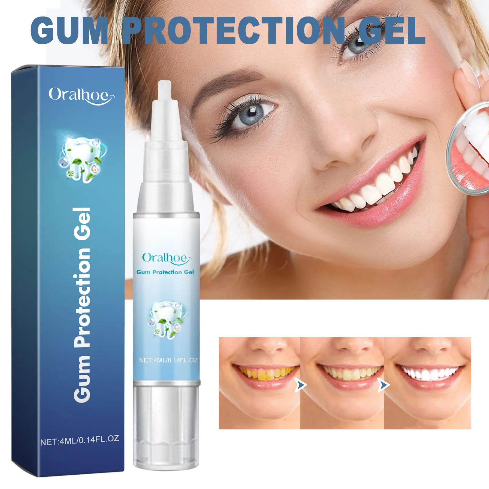 Oralhoe Tooth Repair Gel - Teeth Cleaning, Whitening, Gum Repair, Oral Care Pen. 4ml/0.14oz. Natural Ingredients