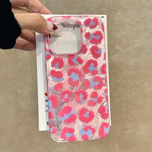 pink leopard print Phone Case for use with iphone 17 air 16 pro max 15 plus 14 pro 13/12/11 X/XS XSMAX  aesthetic aesthetic trendy phone cases holographic luxury phone case Y2K for women latest viral