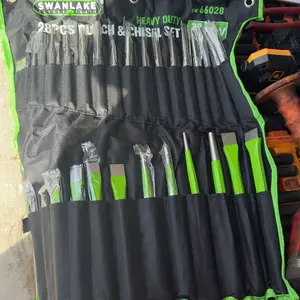 SWANLAKE Punch and Chisel Set, Including Taper Punch, Cold Chisels, Pin Punch, Center Punch (28pcs) green  rubber tool kit repair tool chisel set tool gift cool mechanic TikTokShopBlackFriday