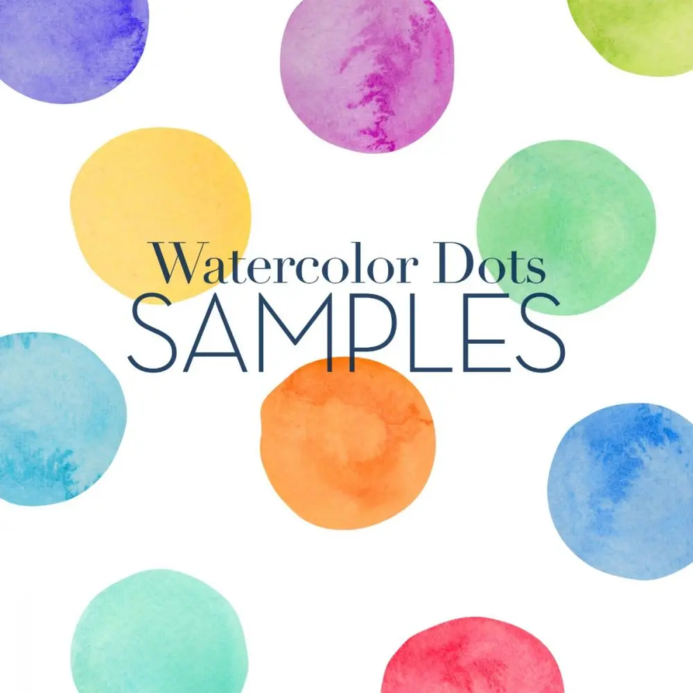 Multicolor Vinyl Decorative Wall Stickers - Watercolor Dots Sample Swatches Pack, Home Room Decor Supplies