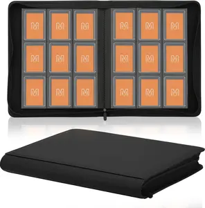 9 Pocket Toploader Trading Card Binder with Zipper, Waterproof Card Storage Album for Sports Cards TCG MTG Pokémon Yugioh Collectors