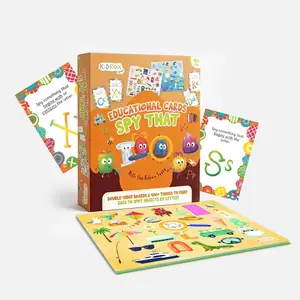 Kidrox Spy That! Educational Flash Cards for Kids 4+ Years Old, Fast-Paced Visual Search Game with 16 Double-Sided Game Boards, Over 400 Objects to Find, Boosts Letter Recognition and Vocabulary