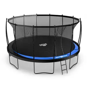 SpaceJump Lunar 16 Foot Trampoline, Outdoor Round Bouncer with Safety Net, Black SpaceJump Lunar 16 Foot Trampoline, Outdoor Round Bouncer with Safety Net, Black