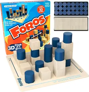Foros 3D Board Game | Strategy Board Games with Unique 3D Gameplay | Family Games for Kids and Adults | Beautiful Wooden Design | Fast-Paced, Easy to Learn & Fun to Play | MESH Accredited for Learning