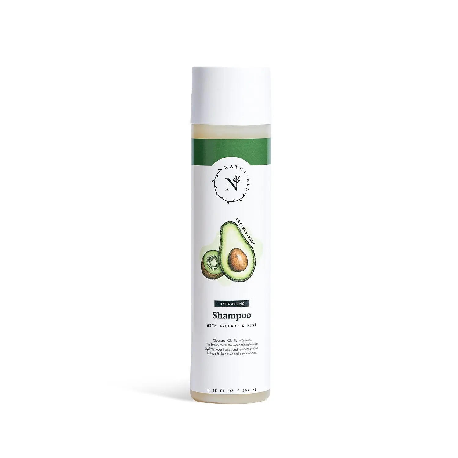 NaturAll AvoKiwi Shampoo with Shea Butter and Kiwi, Sulfate-Free Formula for Thirsty Hair Conditioner Haircare Moisture Avocado - 8.45 Fl oz.