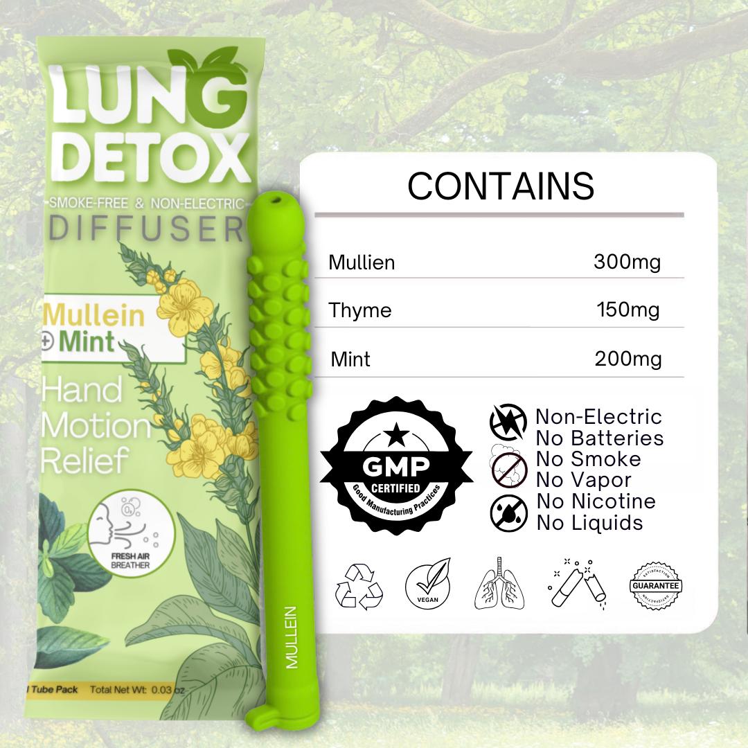 NEW Mullein Lung Detox Chewer with Essential Oils for After Quitting Help to Detox and Reduce Cravings Naturally Oil Breath Stick for Smoking