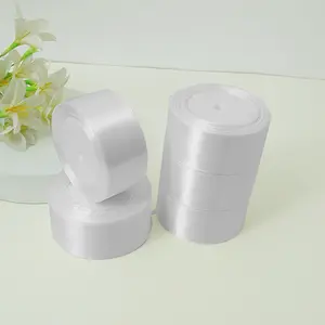 5 rolls of white silk 4cm ribbon