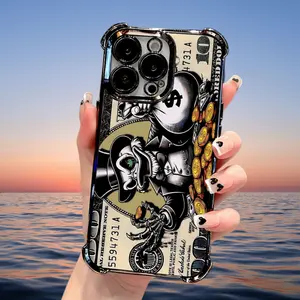 Fashion Dollar Bill Design Phone Case, Transparent Soft TPU Drop Protection Cover for iPhone 17 Air 16 15 14 13 12 11 Pro Max Plus