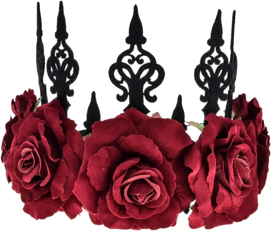 Halloween  Crown Rose Headband Gothic Floral Headpiece