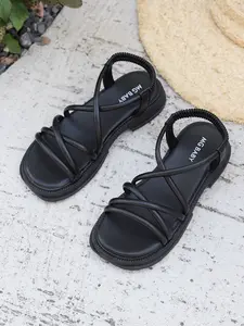 Girl's Solid Color Slides, Footwear Strap Slides, Casual Comfortable Strappy Sandals for Beach, Fashionable Shoes for Kids for Daily Wear, Open Toe Sandals, Versatile Sandals