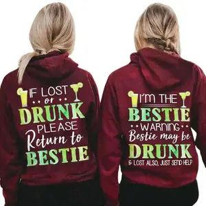 [Made in USA] Matching Bestie Shirts If Lost Or Drunk Please Return To Bestie I’m The Bestie Matching Bestie Hoodies, Valentine’s Day Gift, Love Outfit, Casual Lover, Fleece Hoodie For Men For Women, Cozy Fall Winter Outfit