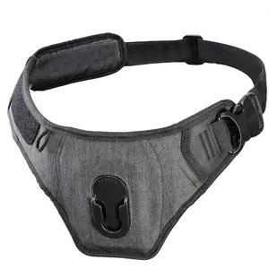 Carrier Slingbelt with Tether for One Camera. Camera Harness for Hiking and Traveling for Hands-Free Carrying