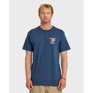 Quiksilver | HI Floral Script Short Sleeve T-Shirt | Men's Graphic Print Soft Hand Feel | Surf & Swim & Sun Protection & Everyday Wear